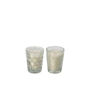 SCENTED CANDLE VICTOR & VICTOIRE WAX WHITE SMALL ASSORTMENT OF 2