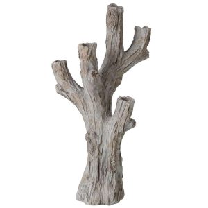 CANDLE HOLDER POLYRESIN TAUPE LARGE