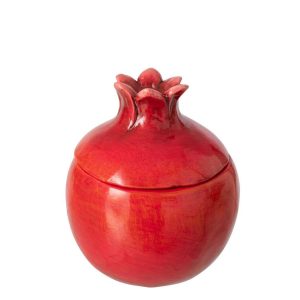 STORAGE JAR POMEGRANATE CLAY RED