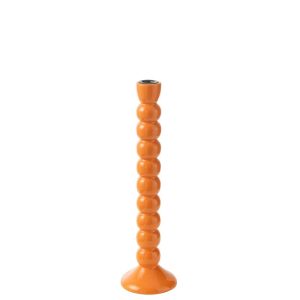 CANDLE HOLDER MANGO WOOD ORANGE