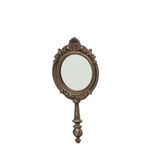 WALL MIRROR ROUND PEWTER BRASS