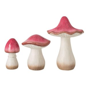 SET OF 3 MUSHROOM MAGNESIUM DARK RED