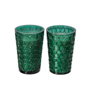 SCENTED CANDLE VICTOR & VICTOIRE WAX DARK GREEN LARGE ASSORTMENT OF 2