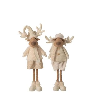REINDEER TELESCOPIC POLYESTER BEIGE ASSORTMENT OF 2