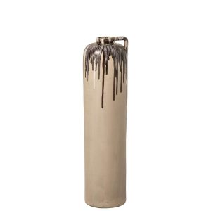FLOOR VASE CERAMIC BEIGE/BROWN MEDIUM