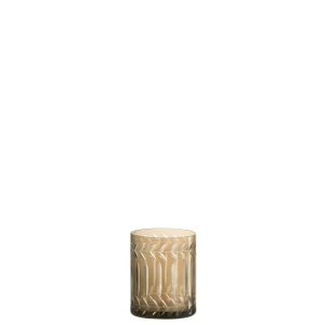 TEALIGHT HOLDER TWIG GLASS SMOKE