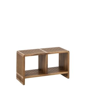 BENCH SLATED RECYCLED WOOD NATURAL