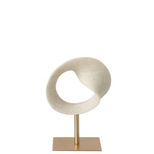 ABSTRACT DECORATION RESIN WHITE/GOLD SMALL