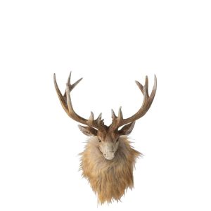 WALL OBJECT REINDEER HEAD POLYRESIN BROWN/LIGHT BEIGE SMALL