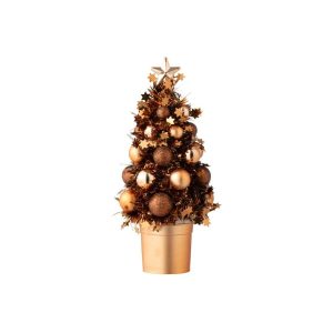 CHRISTMAS TREE BAUBLES POLYSTYRENE COGNAC