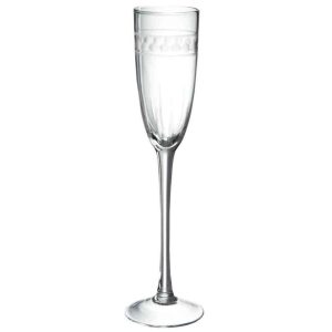 FLUTE BALL PATTERN GLASS TRANSPARENT 6X6X26CM
