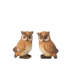 OWL PORCELAIN BROWN LARGE ASSORTMENT OF 2