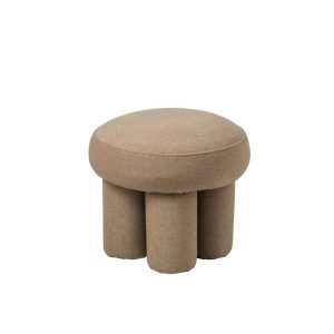 POUFFE LEGS PLYWOOD/FABRIC BEIGE SMALL