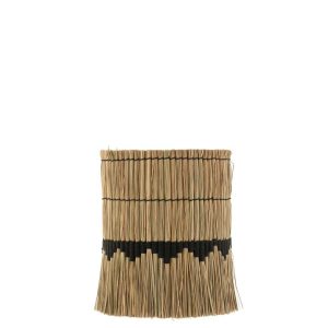 LAMPSHADE THREAD PATTERN SEAGRASS NATURAL/BLACK SMALL
