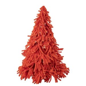CHRISTMAS TREE FLUFFY POLYESTER DARK ORANGE LARGE