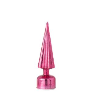 TREE LED TURNING CRACKLED GLASS DARK PINK SMALL