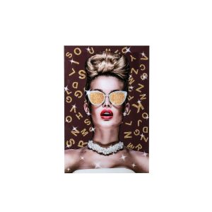 WALL DECORATION CHIC GLASS BROWN/GOLD