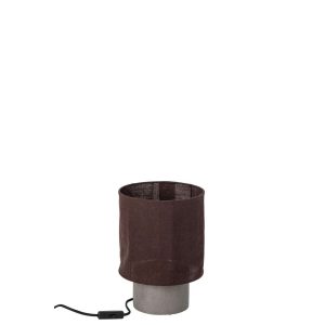 TABLE LAMP CEMENT BROWN SMALL