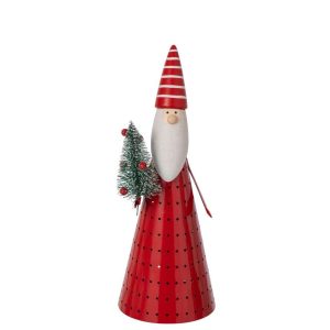 SANTA CLAUS LED IRON WHITE/CHRISTMAS RED LARGE