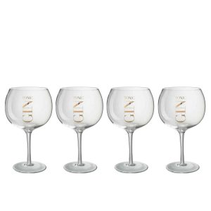 GIFTBOX 4 GIN GLASSES GLASS TRANSPARENT/GOLD