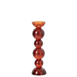 CANDLE HOLDER GLASS BRONZE LARGE