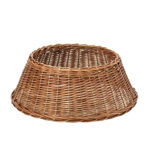 CHRISTMAS TREE SKIRT WICKER NATURAL/RUST BROWN LARGE
