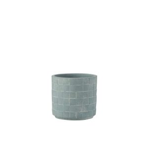 FLOWERPOT SQUARE CERAMIC LIGHT BLUE SMALL