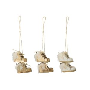 HANGER SNOWBOOTS METAL WHITE/BEIGE ASSORTMENT OF 3