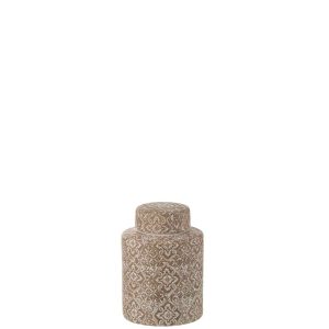 JAR DECORATIVE WABI PORCELAIN BEIGE/WHITE SMALL