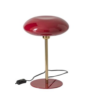 TABLE LAMP LACQUERED ROUND METAL RED