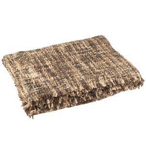 PLAID TWEED POLYESTER BROWN/BEIGE