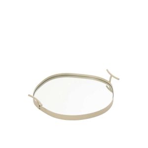 TRAY MIRROR IRON WHITE SMALL