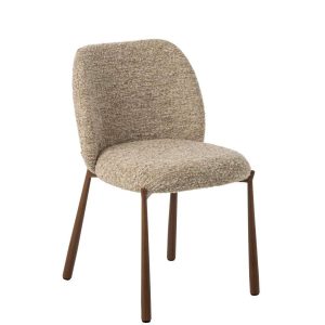 DINING CHAIR METAL ECRU