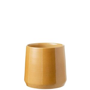 FLOWERPOT ROUND CERAMIC OCHRE LARGE