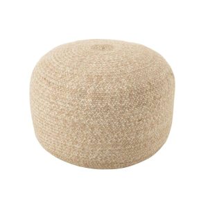 POUF MIAMI OUTDOOR POLY NATURAL/WHITE