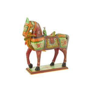 HORSE ON BASE MUMBAI MANGO WOOD MIX