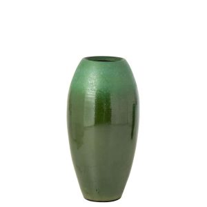FLOOR VASE CERAMIC DARK GREEN/TURQUOISE MEDIUM