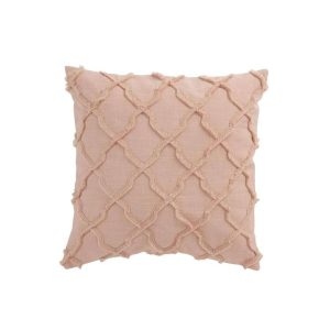 CUSHION WAVY RHOMBUSES COTTON LIGHT PINK