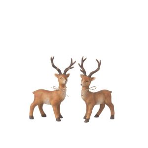DEER JUTE KNOT PORCELAIN BROWN SMALL ASSORTMENT OF 2