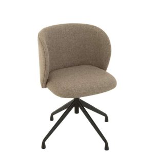 CHAIR TURN/UP/DOWN LINEN DARK BROWN/BEIGE