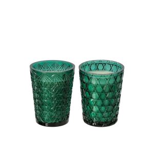 SCENTED CANDLE VICTOR & VICTOIRE WAX DARK GREEN MEDIUM ASSORTMENT OF 2