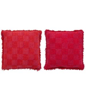 CUSHION RIBBED COTTON FUCHSIA ASSORTMENT OF 2