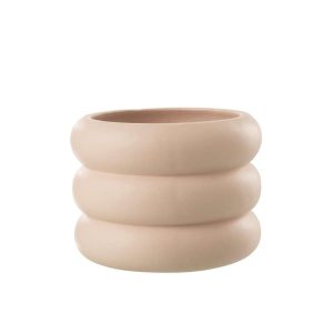 FLOWERPOT RING CEMENT BEIGE/PINK LARGE