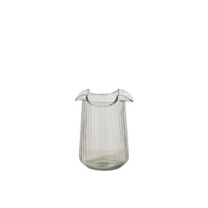 VASE WAVY CYLINDER GLASS TRANSPARENT SMALL