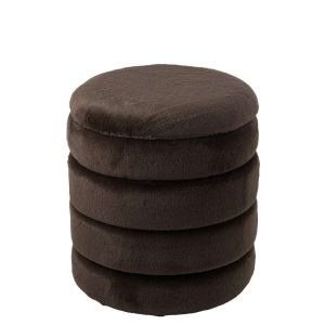 POUFFE + LID MDF DARK BROWN