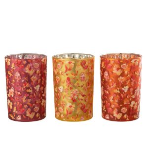 Lysglass holder assortert farge-18 cm