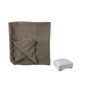 COVER FOR POUF MONACO LINEN DESERT TAUPE