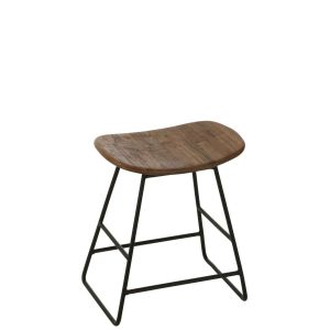 STOOL RECTANGULAR RECYCLE TEAK NATURAL SMALL