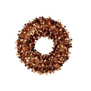 WREATH SPARKLING POLYSTYRENE BROWN LARGE