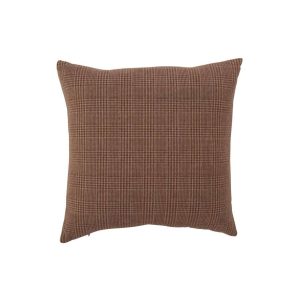 CUSHION CHECKERED POLYESTER BROWN